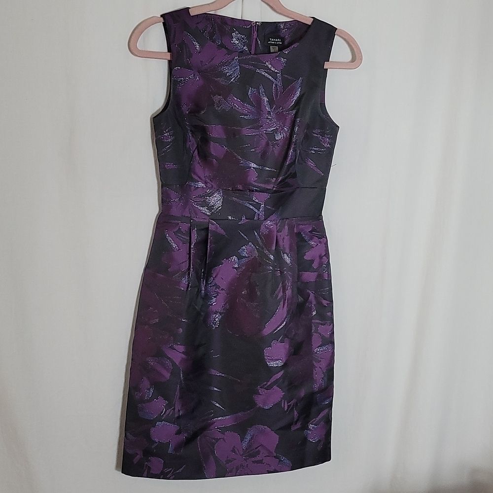 Tahari AL Brocade Work Evening Dress Size 2